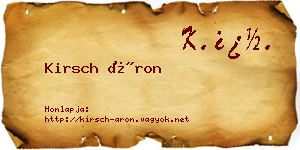 Kirsch Áron névjegykártya